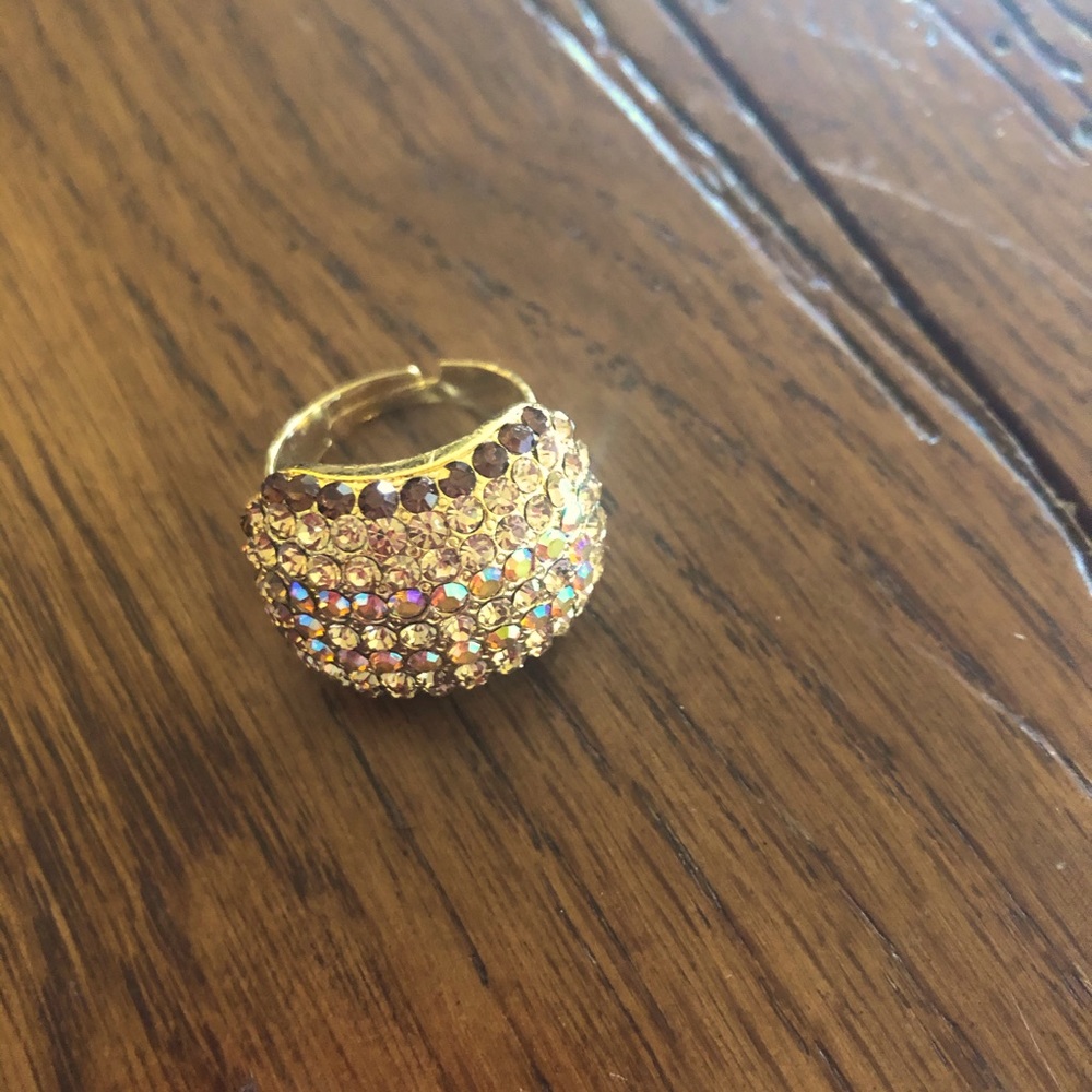 Crystal cocktail ring - adjustable
